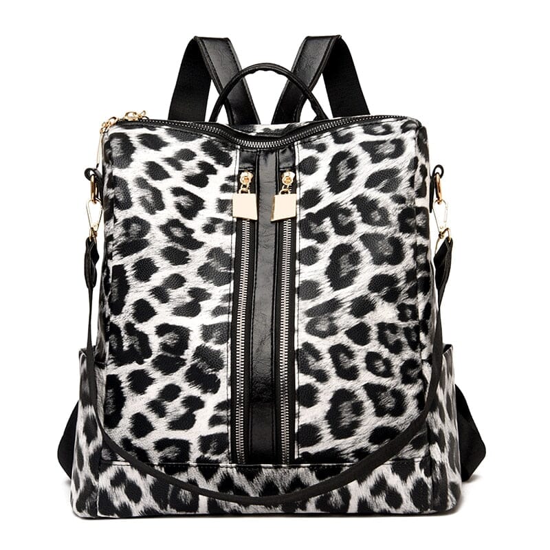 Celine Leopard Medium Print Canvas Backpack Bag - DDH